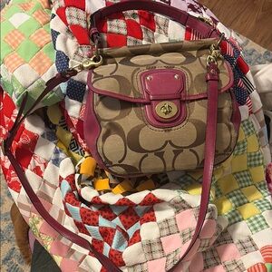 Coach Brown and Pink Crossbody Bag